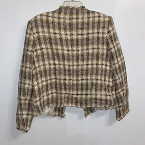 Zara NWT Frayed V Neck Tweed Blazer 2505/169 thumbnail 4