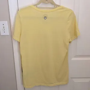 “Half Full” Wine Glass V-Neck Yellow Short Sleeve T-Shirt thumbnail 5