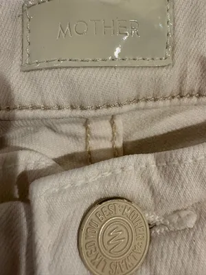Mother cropped ankle frayed jeans white sz 26 thumbnail 6
