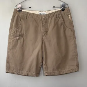 Columbia Canvas Shorts Womens Size 10 Khaki Brown Hiking Gorpcore Granola Girl thumbnail 1