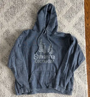 Sunriver Oregon Hoodie Sweatshirt Heather Blue XL thumbnail 1