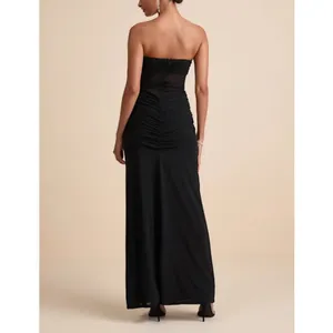 Lulu’s Maxi Dress Mesh Strapless Ursella Size S Black thumbnail 7