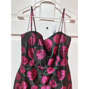 Lulus Pretty Blooms Black Floral Jacquard Sleeveless Mini Dress Size Large thumbnail 5
