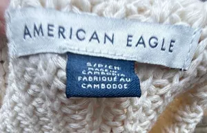 American Eagle Outfitters Women's Off-White Cable Knit Crop Top, Size S thumbnail 2