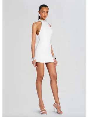 Retrofete Penelope Open Back Mini Dress White Womens Size Large thumbnail 5