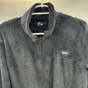 ZYIA black Sherpa 1/4 zip pullover M cozy warm outdoor activewear neutral soft thumbnail 5