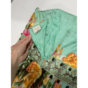 Vintage Y2K Plenty Silk Strapless Floral Bubble Hem Mini Dress Size 8 FLAW thumbnail 8