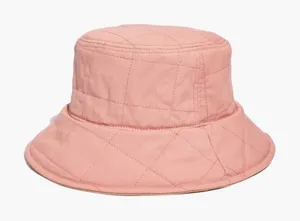 Madewell Reversible Quilted Bucket Hat in dusty blush NWT M/L thumbnail 1
