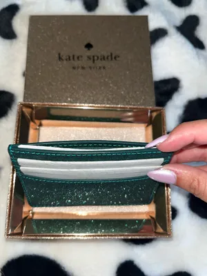Kate Spade Turquoise Glitter Card Holder thumbnail 4