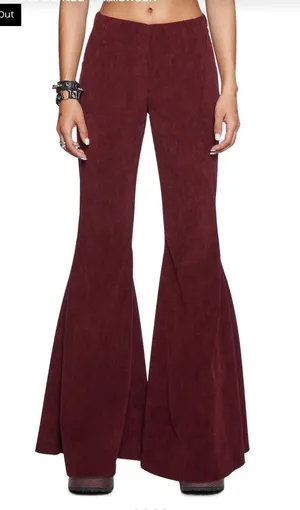 Current Mood Burgundy flared pants thumbnail 1