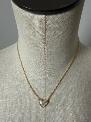 Kendra Scott Gold Heart Pendant Necklace with Mother-of-Pearl Inlay New thumbnail 6