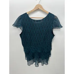 INC Womens Babydoll Silk Top Size 12 Dark Fairy Whimsigoth‎ Button Front Sheer thumbnail 2