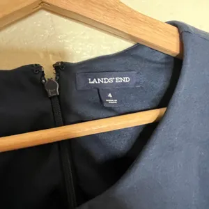 Lands' End Women's Navy‎ Blue Sheath Ponte Knit Sleeveless Dress Size 4 thumbnail 3