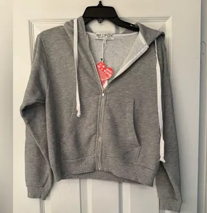 Wildfox Bridesmaid Women’s Grey Zip Up Hoodie Size Medium thumbnail 6