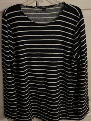 J Crew Mercantile Womens‎ Striped Long Sleeve Top XL Navy White Casual Comfort thumbnail 1