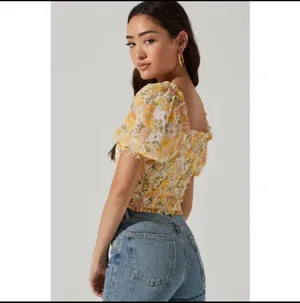 Floral Smocked puff sleeve top thumbnail 2