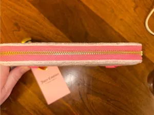 JUICY COUTURE “Lovers Club” Large Zip Around Wallet | Pink Terry Cloth | NWT Y2K thumbnail 5