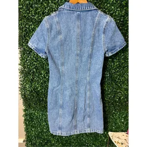 PILCRO Short-Sleeve Denim Button-Front Mini Dress Women's Size 2 Anthropologie thumbnail 8