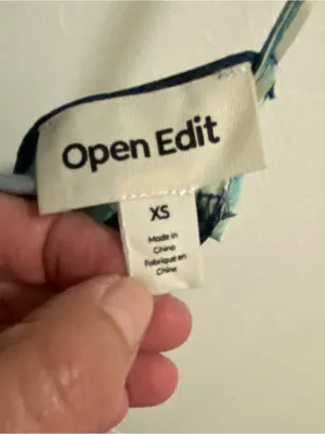 Open Edit XS 34” Womens Tank Maxi Slip Dress Blue White Abstract Floral New NWT thumbnail 5