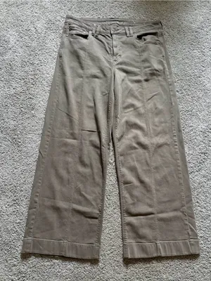 American Eagle Low Rise Baggy Wide Leg Green Pants Jeans Womens Size 12 Stretch thumbnail 1
