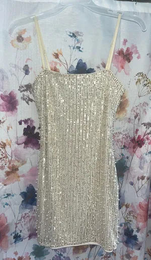 Sparkly Tight Dress Tan thumbnail 1