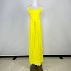 NWOT Farm Rio Linen Blend Yellow Sleeveless Midi Dress Size L thumbnail 4