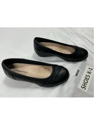 Dream Paris Womans New Slip On Ballet Style Shoes Size 7.5 Black Wedge Heel thumbnail 2