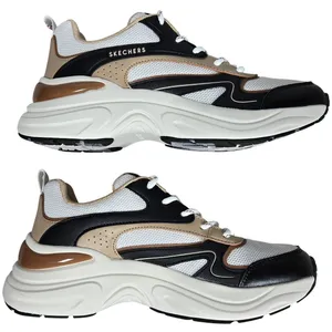 Skechers Hazel Fashion Gal Black White‎ Tan Women's Lace Up Sneakers Size 7.5 thumbnail 5