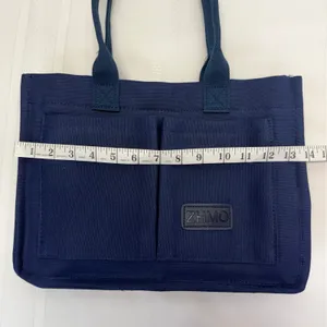 Navy Canvas Tote Bag Compartments Crossbody Work Laptop Purse Teacher Nurse NEW thumbnail 5