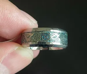 Blue silver dragon ring size 7 thumbnail 1
