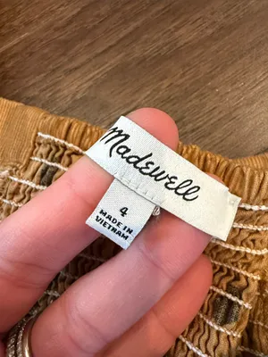 Madewell Corduroy Sweetheart Smocked-Back Top in Dot Size 4 - C70-003 thumbnail 3