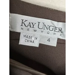 Kay Unger Metallic Floral Velvet Brocade Bubble Dress Size 4 Silk thumbnail 5