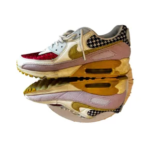 Nike Air Max 90 Women 10‎ Multi Patchwork Houndstooth DJ4607-100 thumbnail 5