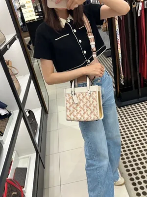 COACH CD750 Field Tote 22 In Signature Canvas With Horse And Carriage Print thumbnail 7
