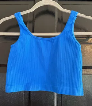 OQQ Ribbed sports bra Blue thumbnail 1