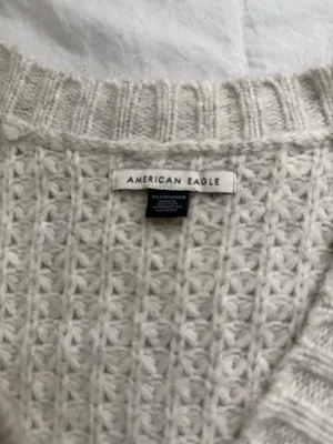American Eagle So Soft Waffle V-Neck Sweater thumbnail 2