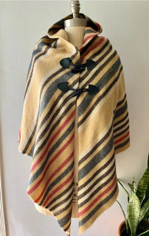 Mark & Hall• Soft Striped Autumn Poncho• o/s thumbnail 1