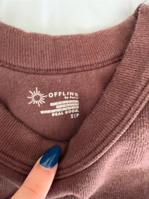 aerie Ribbed Crop Tank Top - Brown thumbnail 2