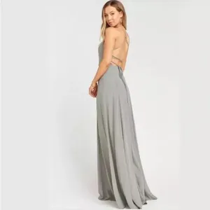 Show Me Your Mumu Godshaw Goddess‎ Gown Soft Charcoal Crisp Gray Strappy Xs thumbnail 2