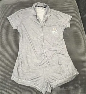 Women's Life Is Good 2 pc Sleep L Pajama PJs Be Kind Life is Good Shirt Shorts thumbnail 1