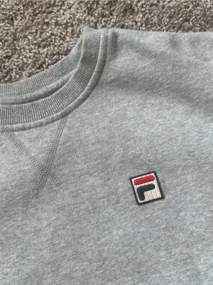 Fila Light Gray Women's Crewneck Sweatshirt with Small Logo thumbnail 3