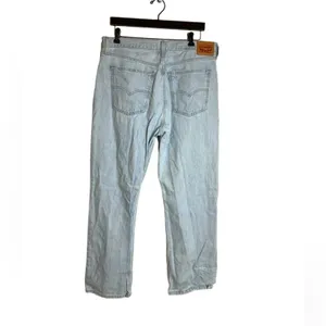 Levi’s low pro straight jeans light wash distressed Sz 32‎ thumbnail 2
