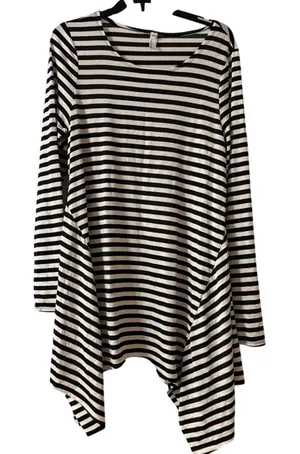 Heathmoor Black Striped Women's Tunic‎ Size XL thumbnail 1