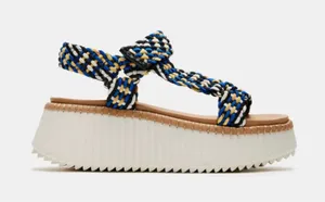 Steve Madden Silas Blue Multi platform sandal SIZE 8 thumbnail 1
