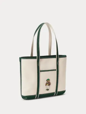 Polo Ralph Lauren Fall Bear Tote in Ecru & Juniper Womens Bag thumbnail 13