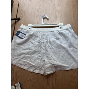 Universal Threads New Women’s Shorts Linen Rayon Elastic Waistband White Large thumbnail 3