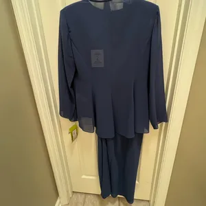 R&M Richard's 2 piece jacket dress, maxi length. Color is Slate. Size 14. NWT thumbnail 5