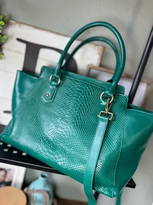 Cuore & Pelle Green Musette Snakeskin Satchel Handbag thumbnail 6