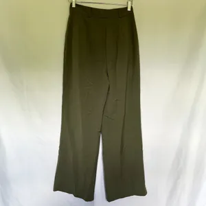 Nasty Gal Wide Leg‎ Trousers Size 6 Olive Green Women Pleated High Waist thumbnail 6