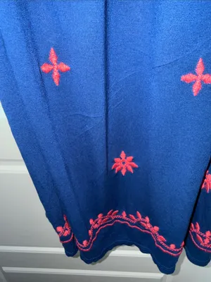 NWT Loft Women’s Navy Embroidered Sleeveless Dress large thumbnail 4